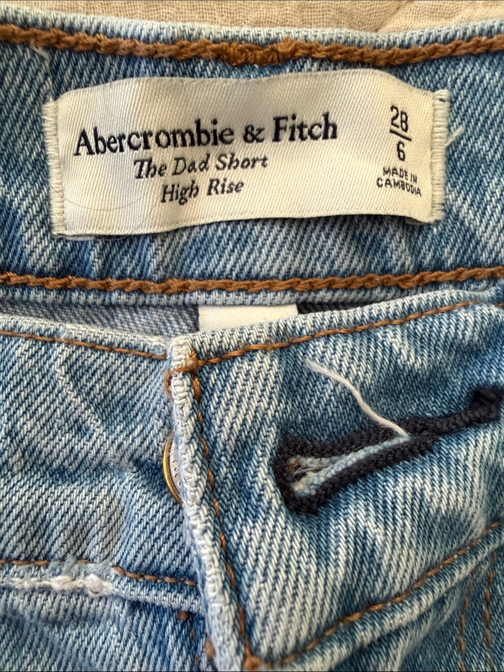 Abercrombie & Fitch Light Blue Relaxed Dad Short Shorts 28/6